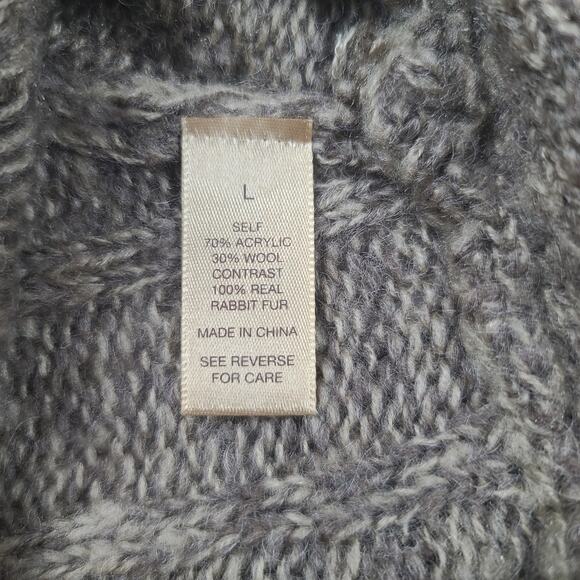 BKE buckle womens duster cardigan sweater beige Wool Rabbit hair Size Large Boho - Picture 5 of 8